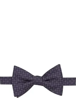 Pinpoint Neat Silk Blend Pre-tied Bow Tie
