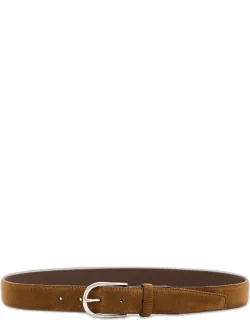 Suede Round-buckle Belt