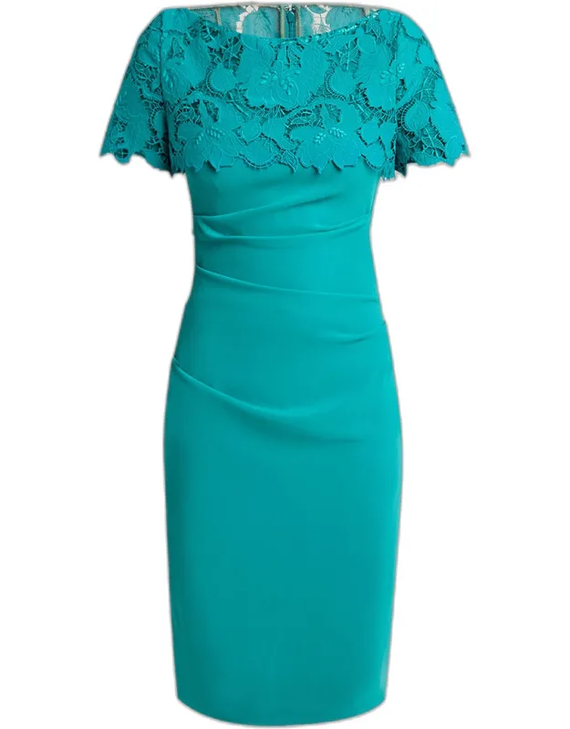 Guipure Lace Draped Dress
