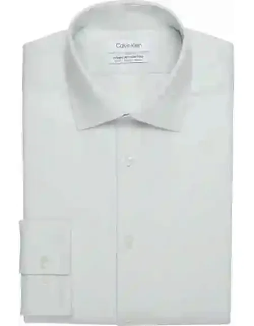 Slim Fit Spread Collar Textured Dress Shirt Check, Cotton-blend, Elastane For Comfort