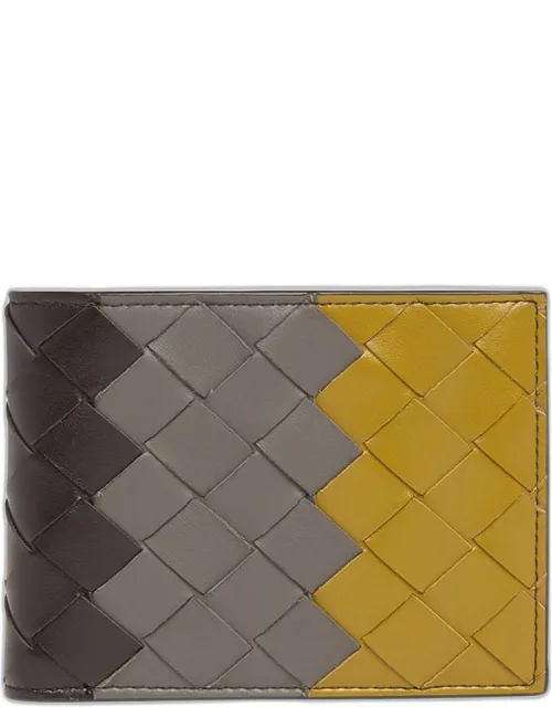 Tricolor Intrecciato Leather Bifold Wallet