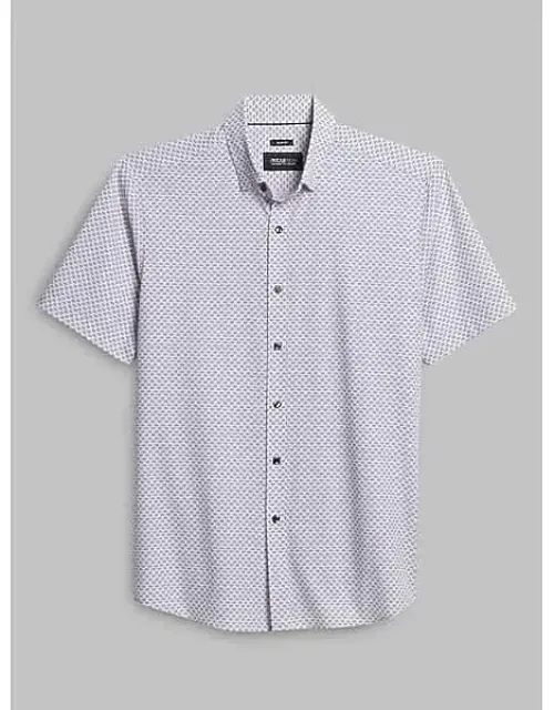 Slim Fit 4-way Stretch Mini Arrow Short Sleeve Button Up Shirt