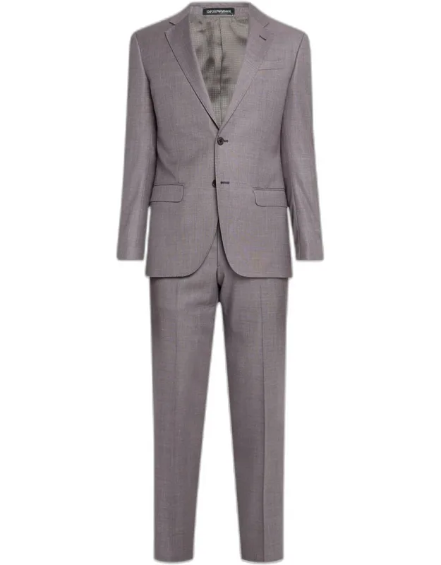 Silky Wool Sharkskin Suit