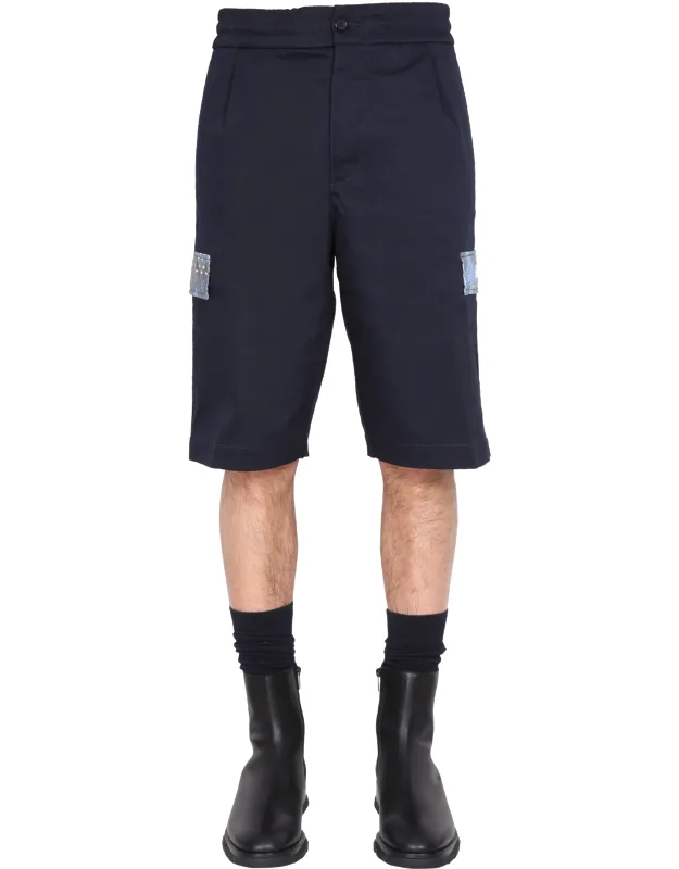 Cargo Shorts With Coulisse In Waist Button