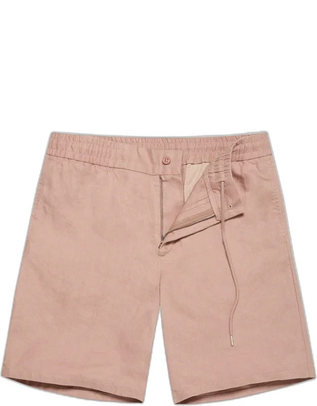 Tailored Fit Washed Linen Drawcord Shorts