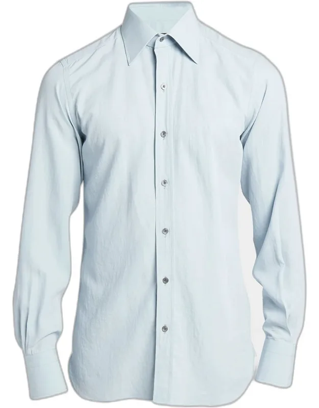 Lyocell And Silk Slim-fit Sport Shirt