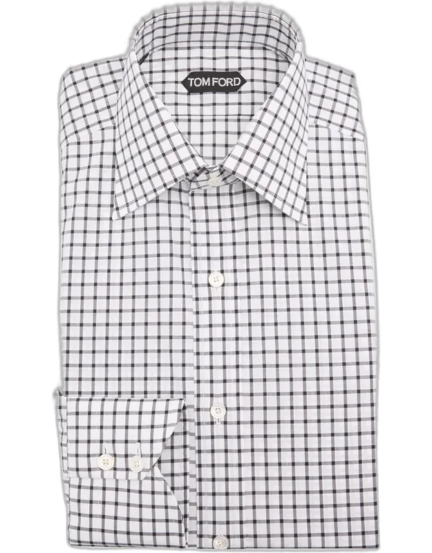 Slim-fit Cotton Grid Check Sport Shirt