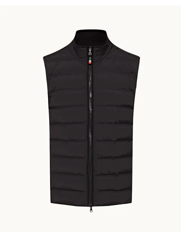 Down-filled Merino Knitted Panel Gilet