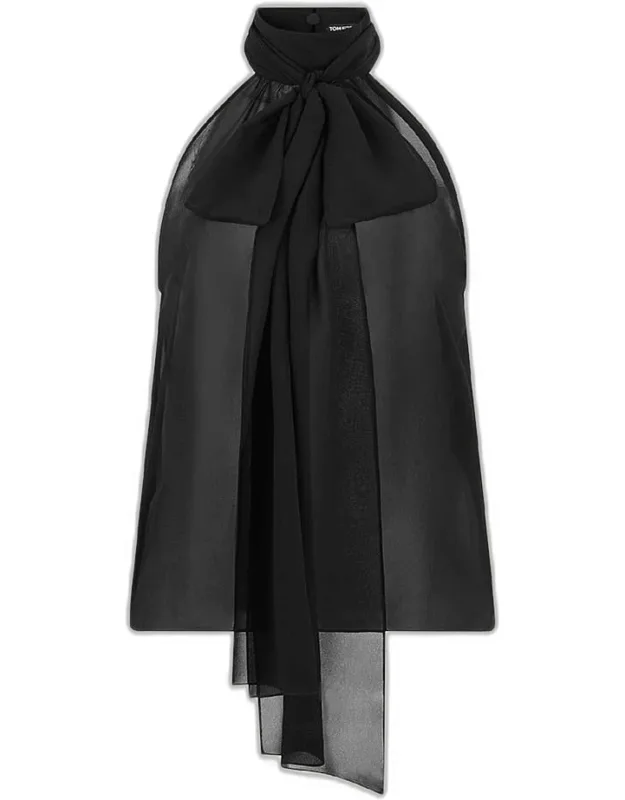 Tie-neck Halter Blouse