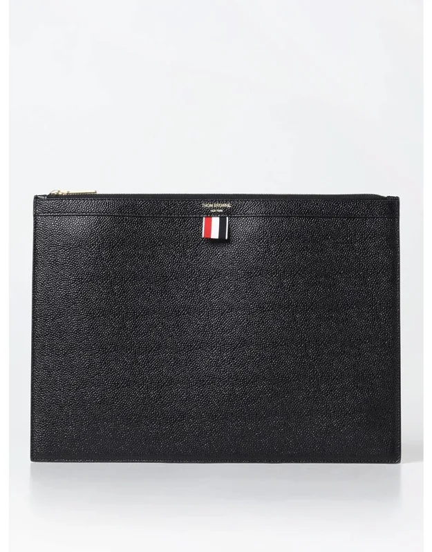 Clutch In Micro Grained Leather