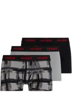 Triple-pack Of Stretch-cotton Trunks With Logo Waistbands