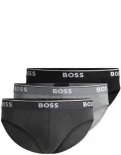 Three-pack Of Stretch-cotton Briefs With Logo Waistbands