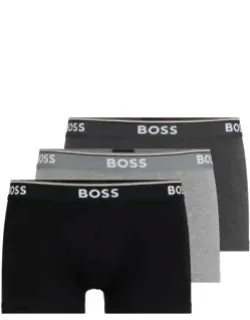Three-pack Of Stretch-cotton Trunks With Logo Waistbands