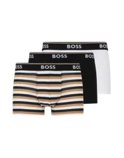 Three-pack Of Stretch-cotton Trunks With Logo Waistbands