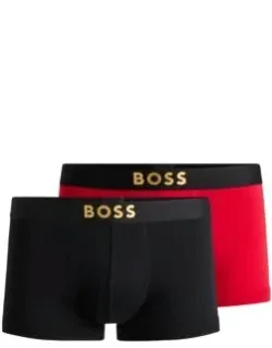 Two-pack Of Cotton Trunks With Metallic Logos