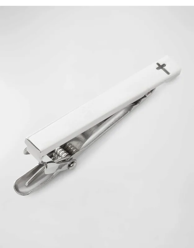 Stainless Steel Cross Cutout Tie Clip
