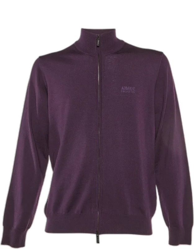 Wool Knit Zip Up Sweater