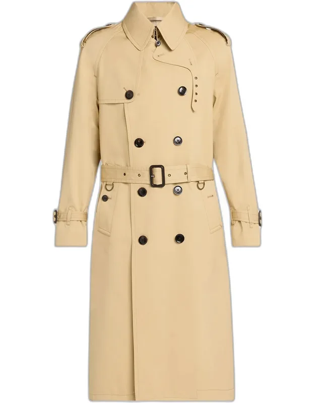 Cotton And Silk Double-breasted Trench Coat