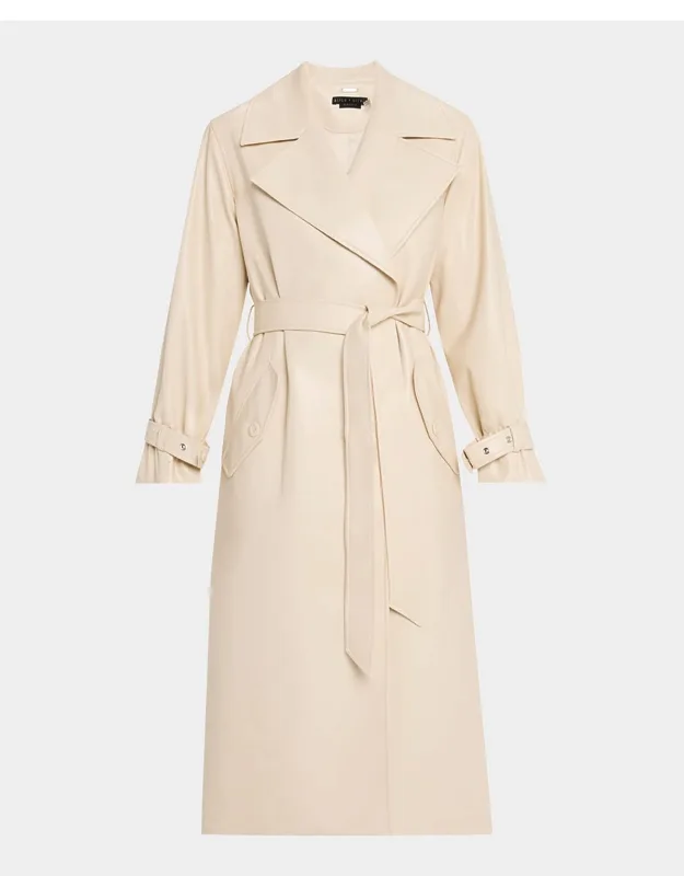 Sullivan Vegan Leather Relaxed Maxi Trench Coat