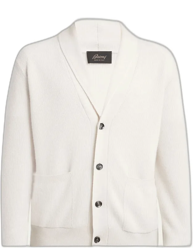 Cashmere And Wool Ribbed Cardigan