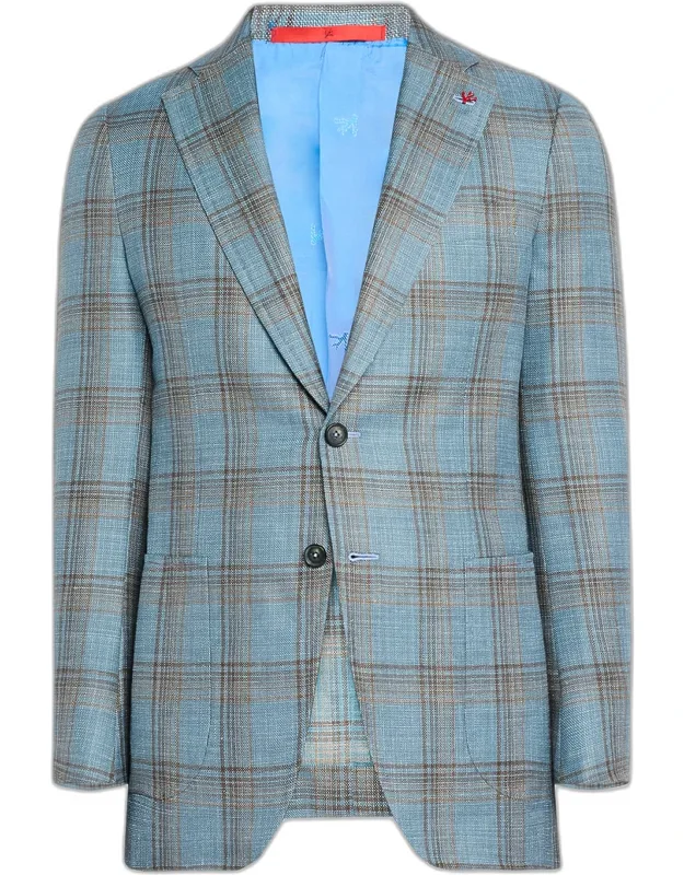 Wool-blend Plaid Sport Coat