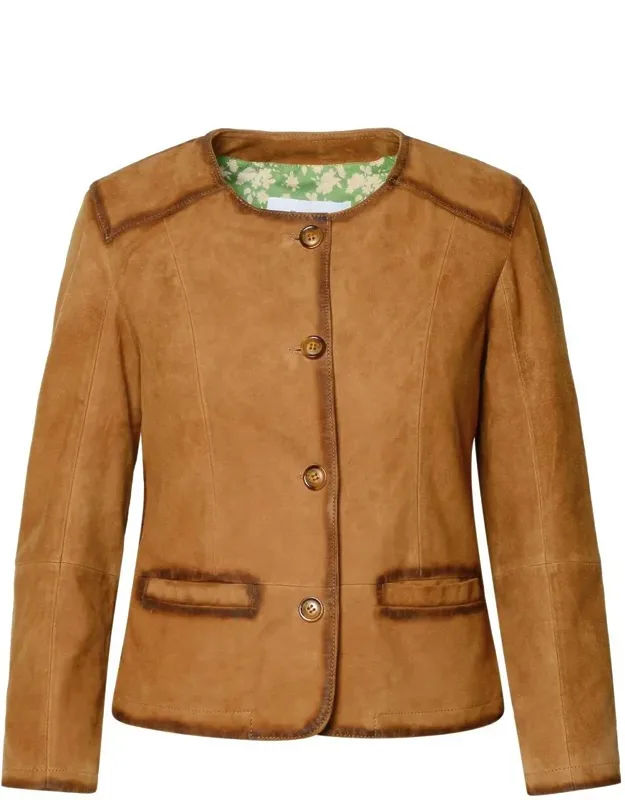 Bully Jacket With Round Neckline And Button Closure