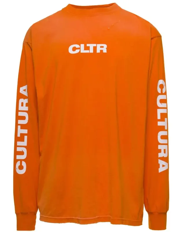 Crewneck Sweatshirt With Contrasting Print In Jersey