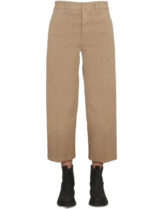 Department 5 Cotton Pants With Concealed Closure And Belt