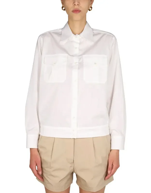 Cotton Shirt With Pointed Collar