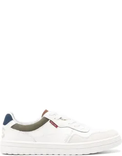 Leather Sneakers With Perforated Toebox And Suede Panels