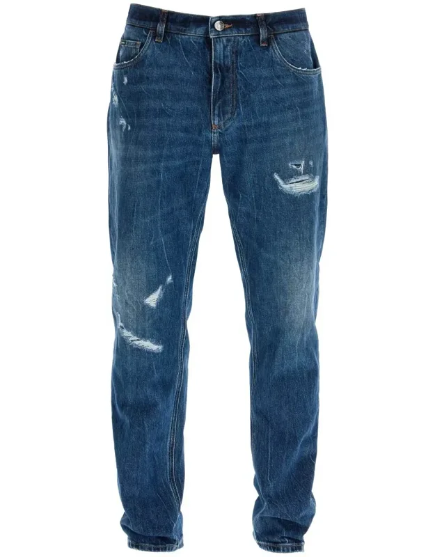 Distressed Denim Loose Fit Jeans