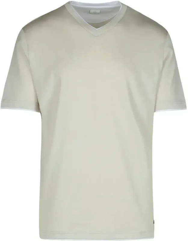 Eleventy T-shirt With V Collar And Double Layer