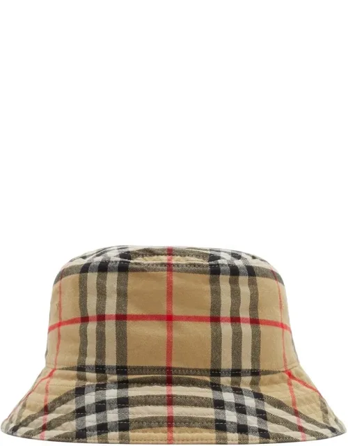 Vintage Check Cotton Bucket Hat
