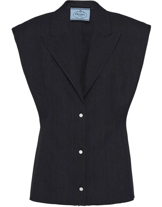 Sleeveless Wool Blazer