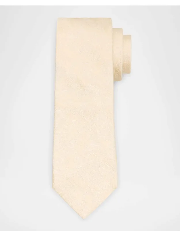 Tonal Paisley Cotton And Silk Tie