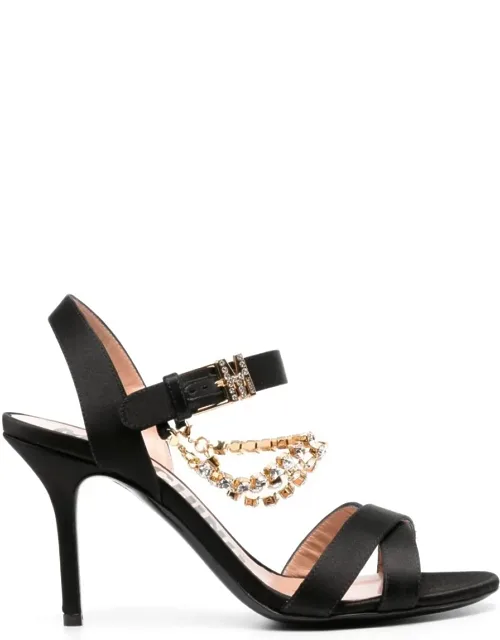 Sandals With Rhinestone Embellishment And High Stiletto Heel