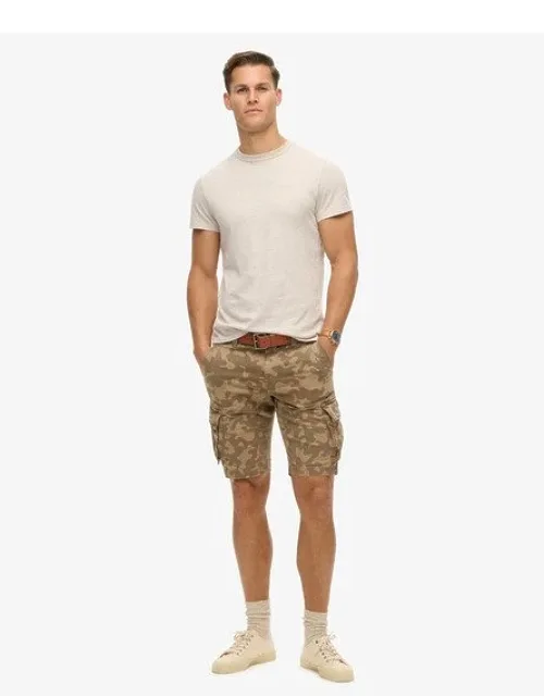 Core Cargo Short / Woodland Sand Camo With Six Pockets And Vintage Style