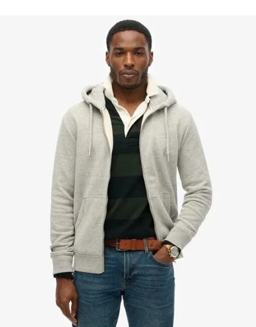 Superdry Organic Cotton Vintage Logo Embroidered Zip Hoodie With Drawcord Hood And Zip Fastening