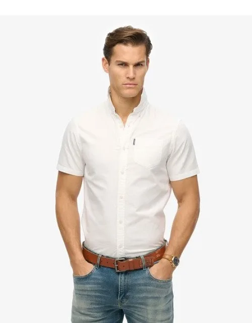 Superdry Oxford Short Sleeve Shirt With Button-down Collar And Chest Pocket