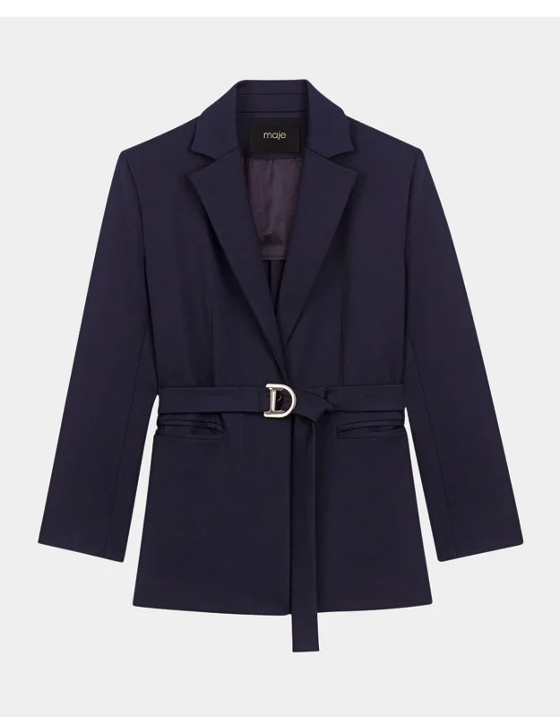 Belted Pleated Blazer