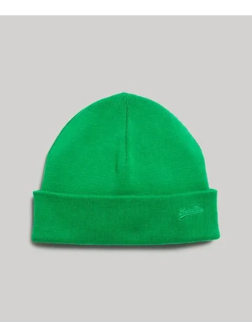 Superdry Vintage Logo Beanie Ribbed Material Turnback Signature Embroidered