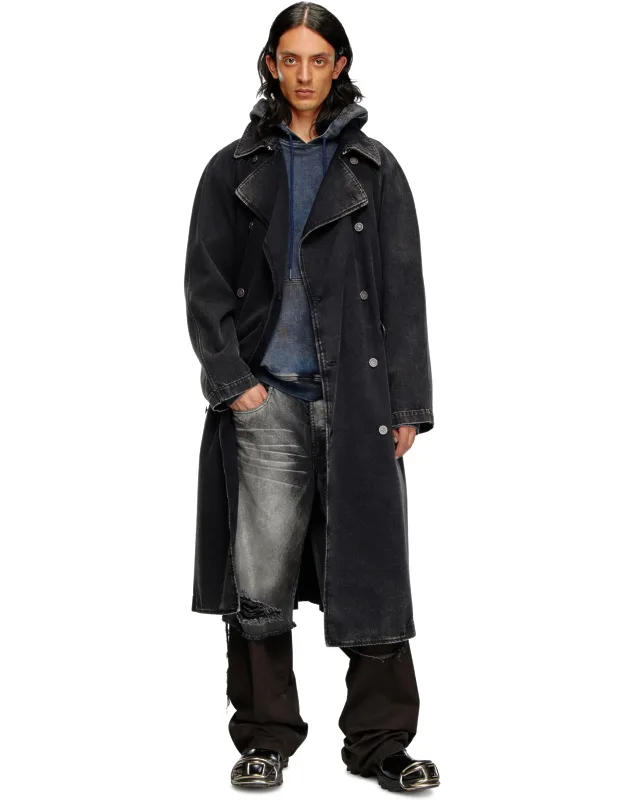 Trench Coat In Clean-wash Denim