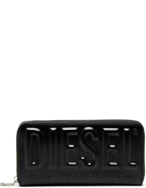 Long Zip Wallet In Logo-embossed Leather