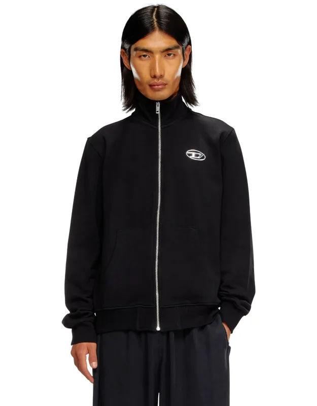 Zip-up Sweatshirt With Metallic Logo
