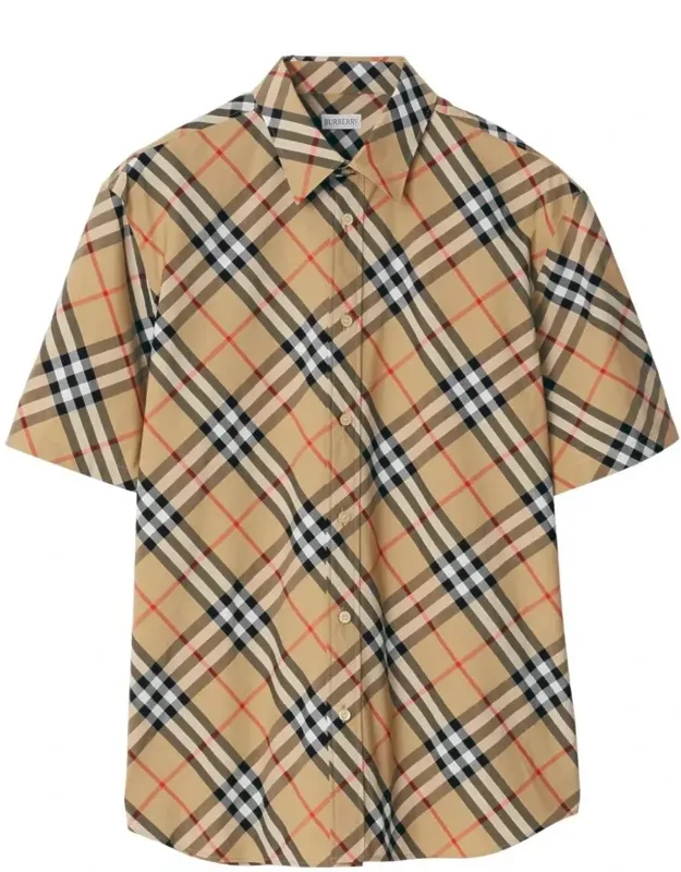 Short Sleeve Check Cotton Shirt
