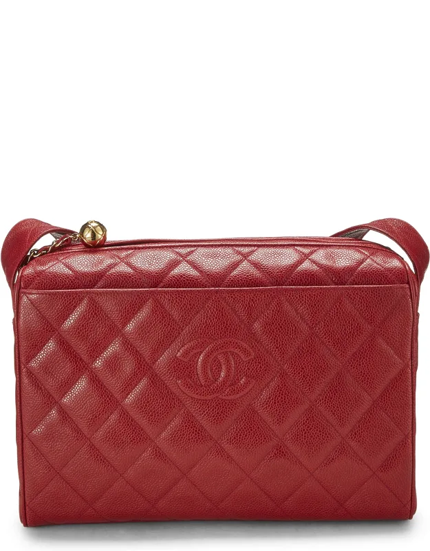 Quilted Caviar Diamond 'cc' Camera Bag Large