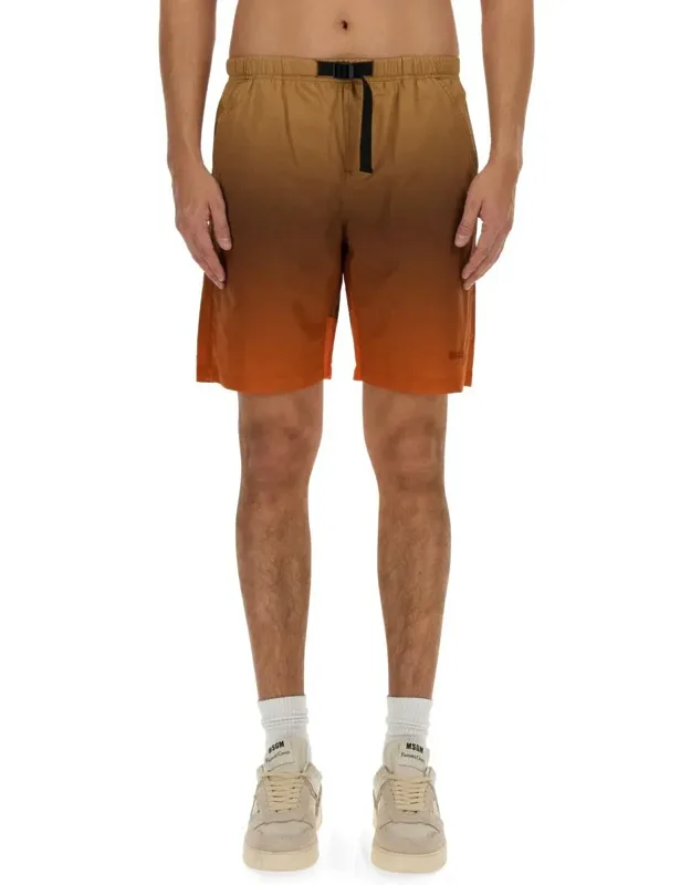 Msgm Cotton Bermuda Shorts - Model Is 185 Cm Tall, Size 48