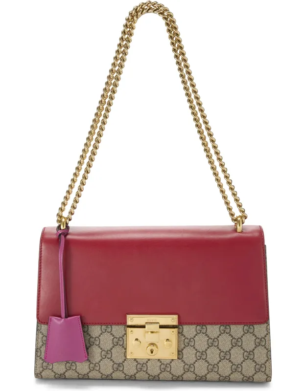 Multicolor Gg Supreme Canvas Padlock Shoulder Bag Medium