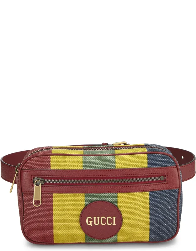 Multicolor Canvas Belt Bag