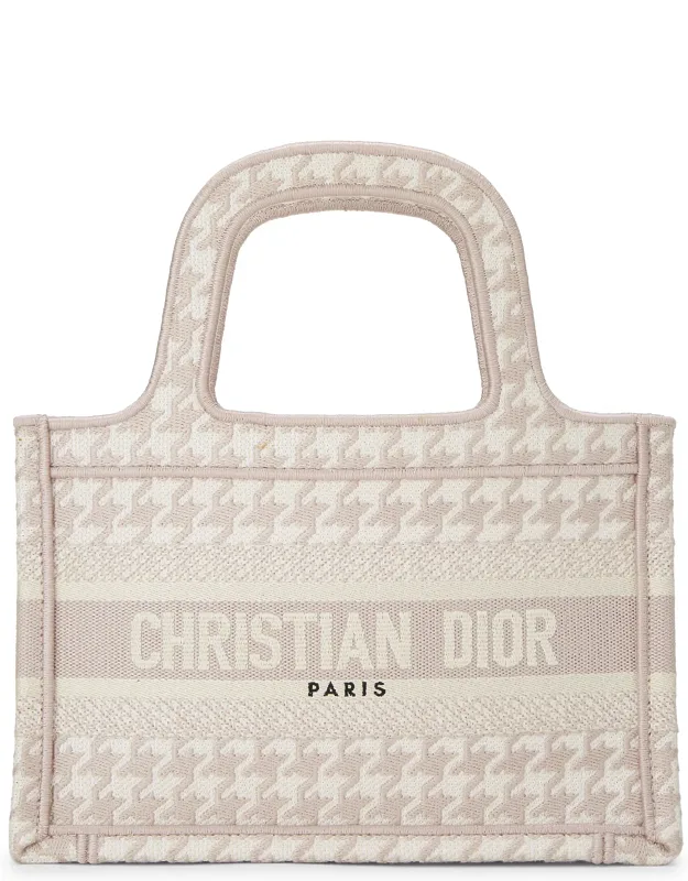 Houndstooth Canvas Book Tote Mini